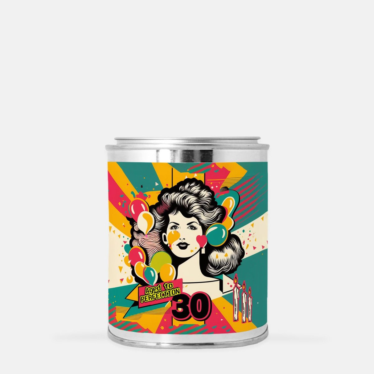 Birthday Candle Design | Paint Can Candle | %100 Natural | 30th Birthday Candle | Scented Candle etsy.me/3YLED7C #bedroom #organicingredients #gift #giftcandle #birthday #birthdaygift #30thbirthday #scent #scentedcandle