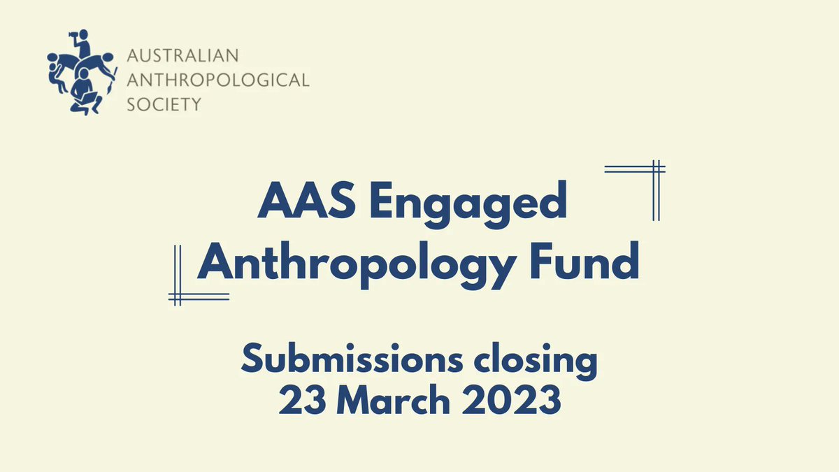Happy Anthropology Day! We're now accepting applications for the Engaged Anthropology Fund! The fund awards up to $5000 for innovative projects that increase the visibility, impact & relevance of anthropology for the general public. Details: buff.ly/3LAN8MZ