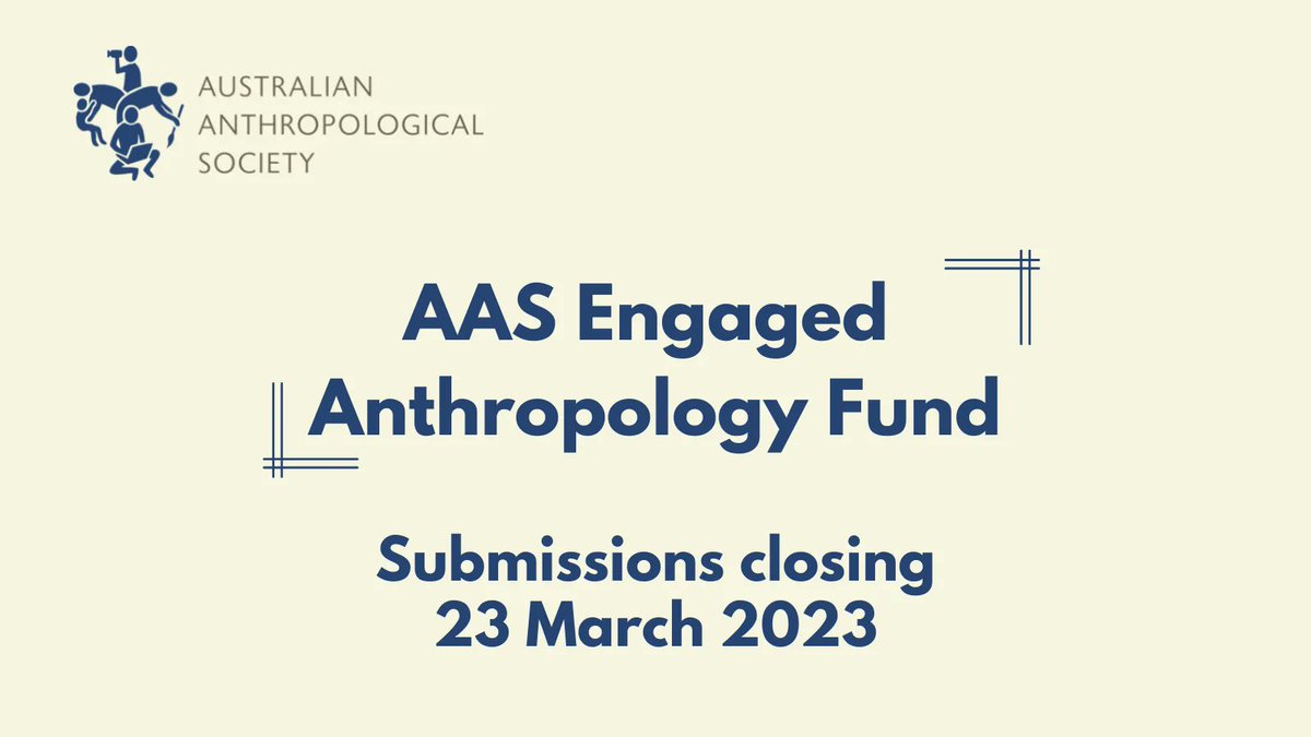Happy Anthropology Day!

We're now accepting applications for the Engaged Anthropology Fund!

The fund awards up to $5000 for innovative projects that increase the visibility, impact &amp; relevance of anthropology for the general public.

Details: buff.ly/3LAN8MZ