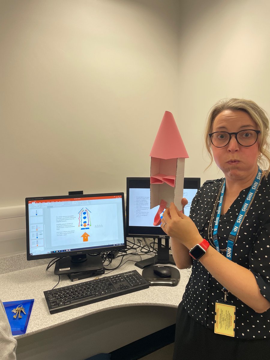 NewcastleENTSLT's tweet photo. The wonderful @inghamhj explaining SOVT with her artisan larynx and vocal tract! Great afternoon of joint learning between the voice and H&N teams 🙌 https://t.co/6dTv1fJAGR