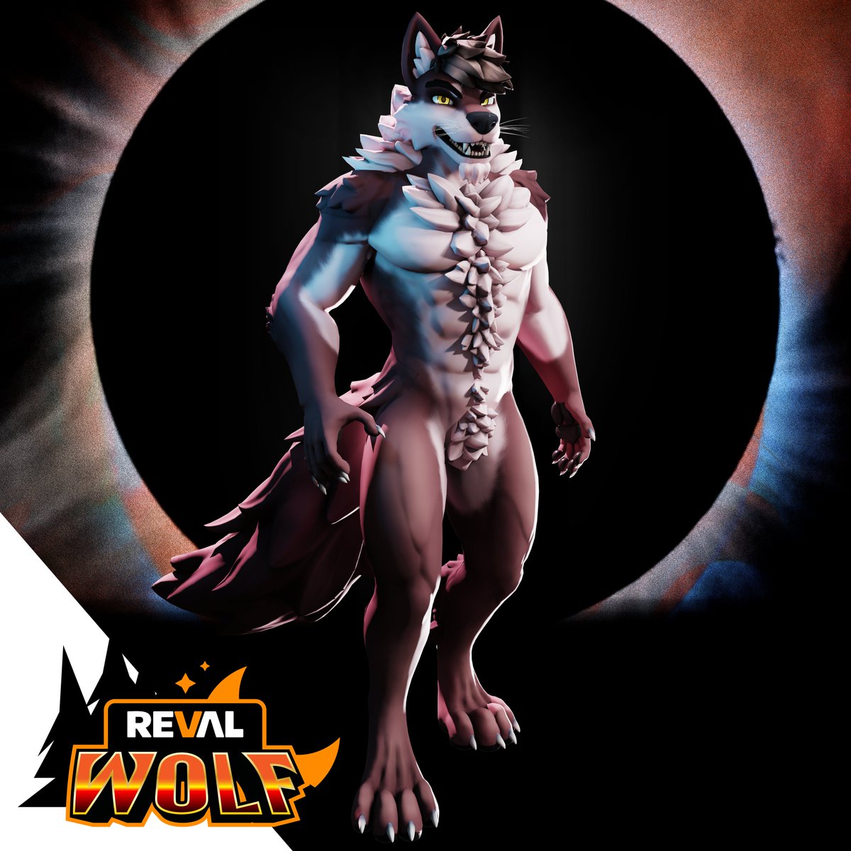 And the full view of the storepage art!
Check out my new avatar base Reval Wolf at
reval.gumroad.com/l/revalwolf
#VRChat