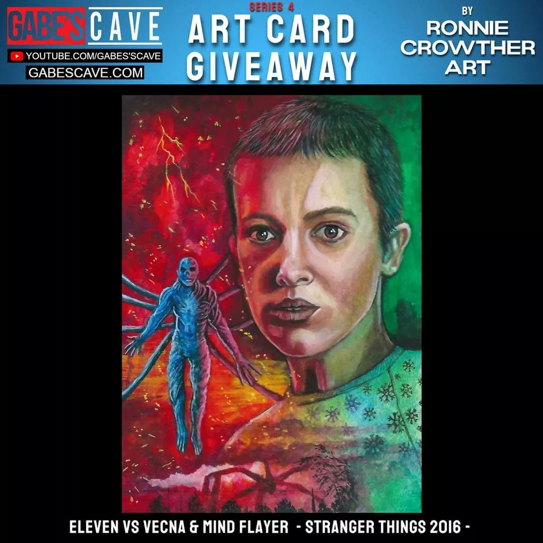 ronnie_crowther's tweet photo. Eleven Vs Vecna & Mind Flayer - Stranger Things 2016.
Acrylic on official @gabescave Series 4 card
2.5 x 3.5inches. 1 of 15 of my you could win in a #Free #GIVEAWAY on #gabescave YouTube channel. @Stranger_Things #strangerthings #vecna #mindfayer @Jamiebower https://t.co/jcQ80qbz7S