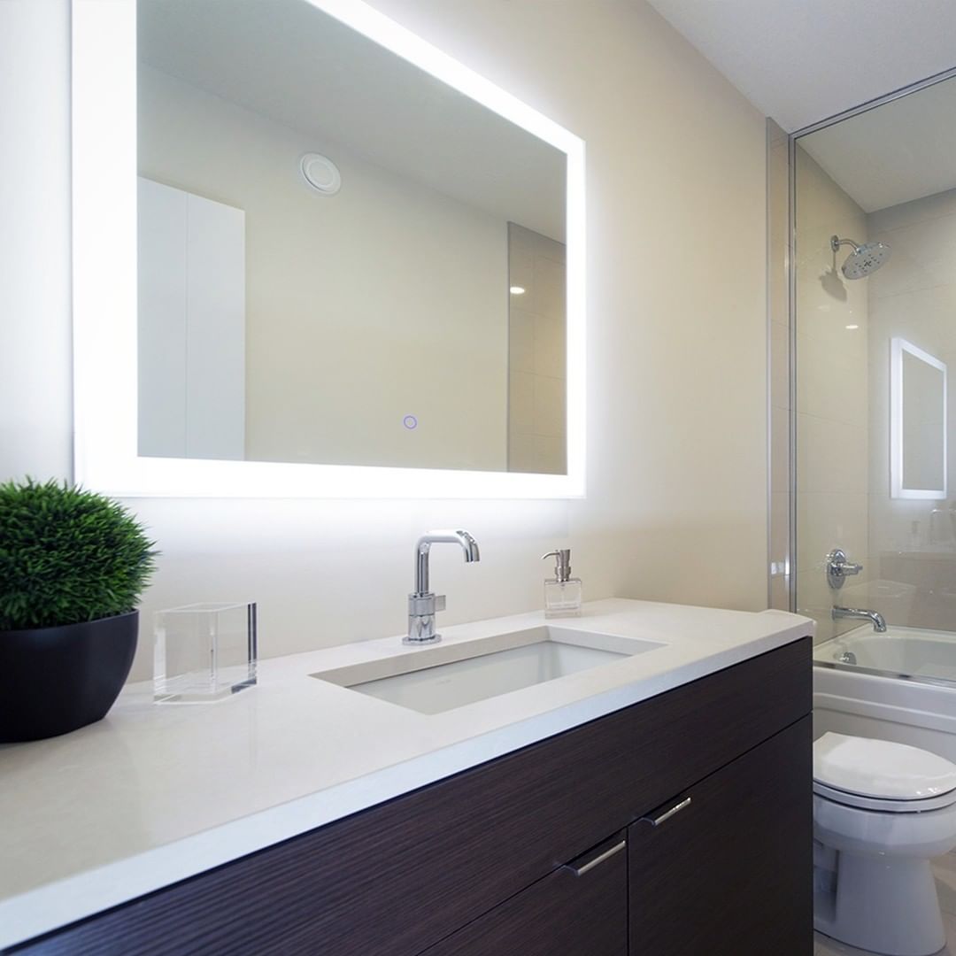 This illuminated mirror helps you get ready for the day with ease, showing you in your best light!
Ask us about our former showhome, The Bridgeport to learn more about all the features!
#illuminatedmirror #bathroomdesign #ledmirror #bathroomideas #yegliving #yegdesign #yeghomes