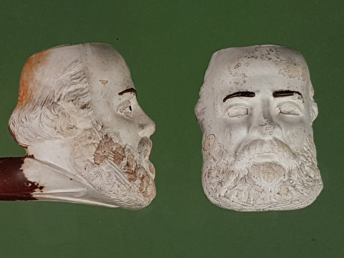 pipearchive's tweet photo. @Bucks_FLO @findsorguk Snap! Lord Salisbury (3 times prime minister between 1885 and 1902). These examples are French with traces of enamel, as is yours. https://t.co/Troh98Gvvh