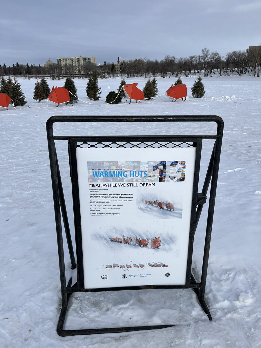 isla_rambles's tweet image. #WarmingHuts along the Nestaweya River Trail @TheForks. @WinterCitiesCon #winterdesign #wintercities2023 1/2