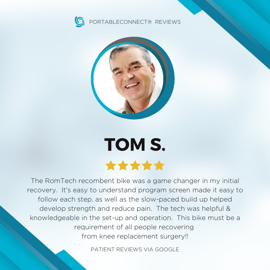 ROMTechnologies's tweet photo. "This [device] must be a requirement of all people recovering from knee replacement surgery!" ~ Tom S. 

#PatientExperience #PortableConnect #Orthopedics MedTech https://t.co/xcHEWQhesl