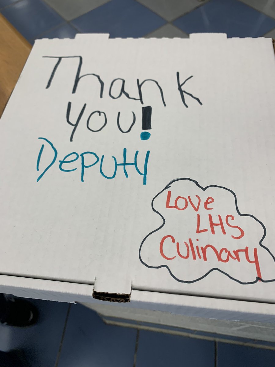A huge thank you to our school officers <a href="/DeputyCLMeyer/">Christopher L. Meyer</a> <a href="/SSO_GreenGuy/">CM Crummett</a> as we celebrate National School Officer Day!  Thank you to <a href="/LHSculinarycrew/">E. Lombardi</a> for delivering personal pizzas to these two special guys!