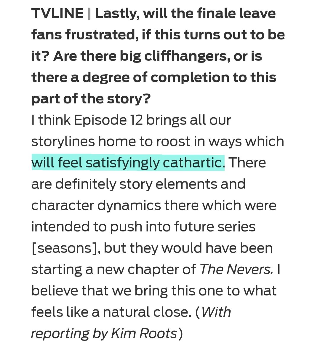 fastball808's tweet image. I respectfully disagree. Thank you to the cast and crew who brought it every ep despite everything. RIP #TheNevers