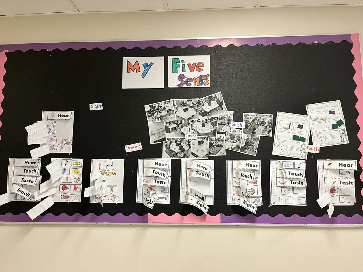 So far in room 18 we’ve explored our sense of Touch, Smell and Taste! We will continue to learn about our other senses and add to our bulletin. We are also exploring how we can and are activating many of our senses at the same time! <a href="/DufferinSchool/">Dufferin School</a>