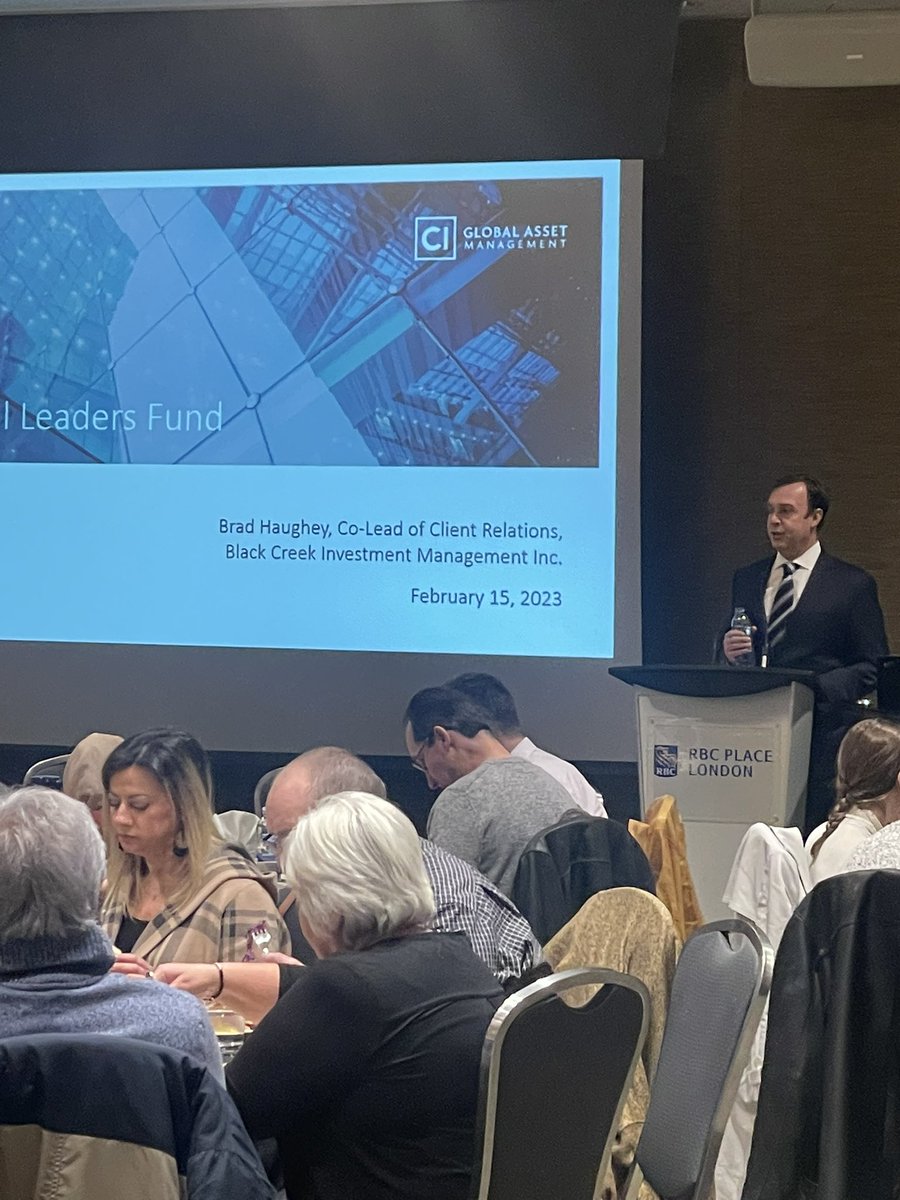 jennsinopoli's tweet photo. Another thoughtful and informative event hosted by our @CIGlobalAsset South Western Ontario sales team, featuring Brad Haughey and @Geof_Marshall from our Investment Management team. #CIGAM #Blackcreek https://t.co/b6tAbys9oV