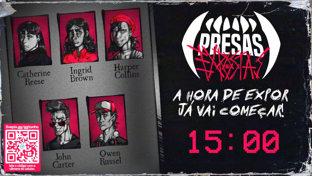 ggtonho's tweet photo. 🩸 CHEGOU A HORA DE EXPOR!
A 2ª sessão de #PresasExpostas, um RPG de Horror Slasher ACABOU DE COMEÇAR!

Venha acompanhar a história de 5 jovens que estão prestes a descobrir mais do que deveriam. "BRUTAL" é um sistema de SLASHER cujo também é um DRINKING GAME! https://t.co/ZjyGAVHI5b