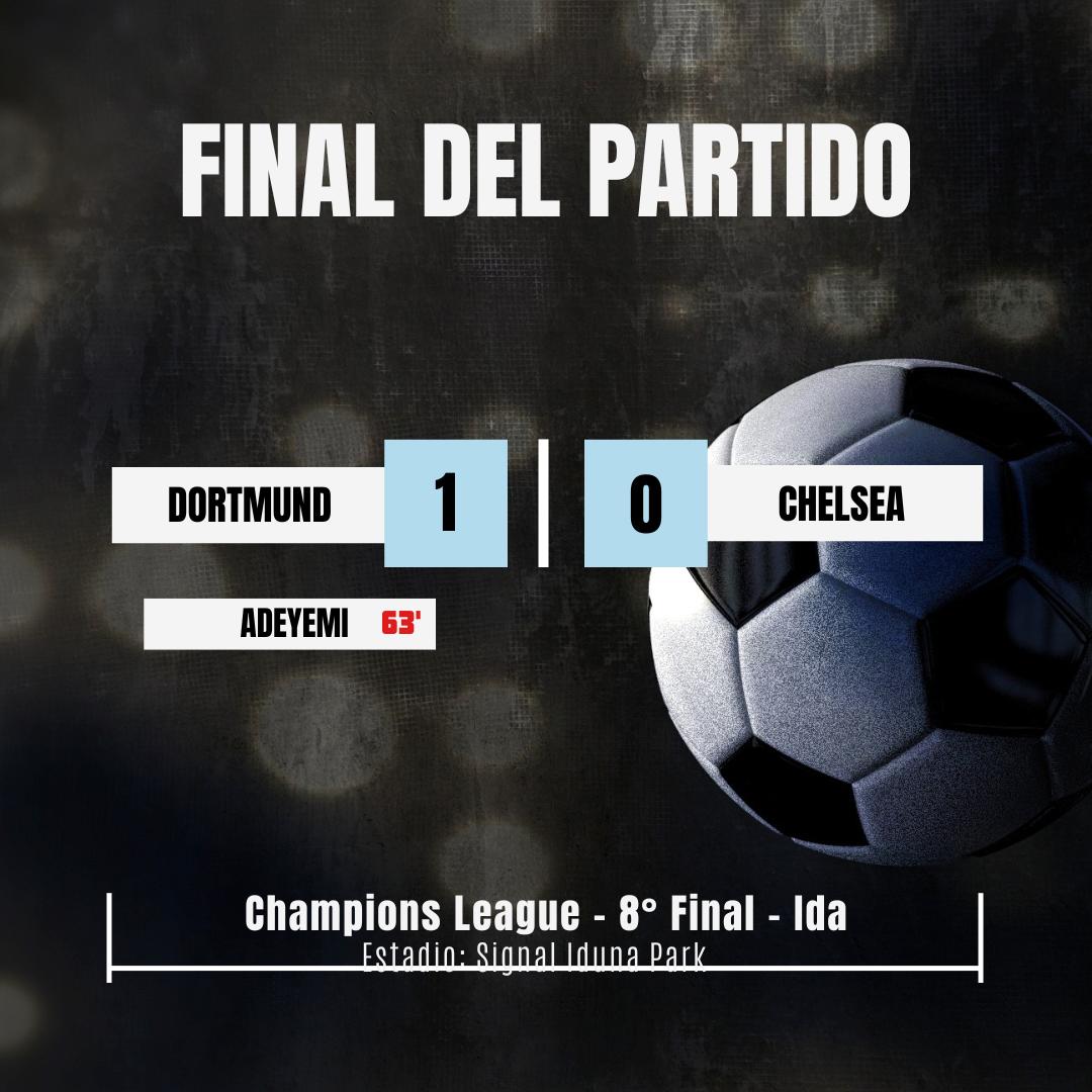 UEFA Champions League ⚽️🏆🇪🇺 | 8° Final | Ida 

Brujas 🇧🇪 0-2 Benfica 🇵🇹
Borussia Dortmund 🇩🇪 1-0 Chelsea 🏴󠁧󠁢󠁥󠁮󠁧󠁿

#UEFA #UCL #ChampionsLeague #CHAMPIONSxESPN #ChampionsXFox #ChampionsELEVEN