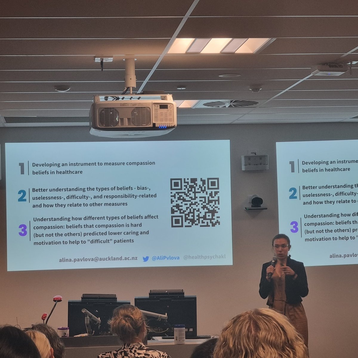 anna_boggiss's tweet photo. Stellar presentations by @Janemcha &amp; @AliPvlova at #asbhm2023 in the advancements in measurement and theory session last week 🤩 Alina on a compassionate beliefs measure for HC nd Jane presenting her SR on mediators of self-compassion for physical health 💥 @ASBHM1 https://t.co/RdctU7ChLz