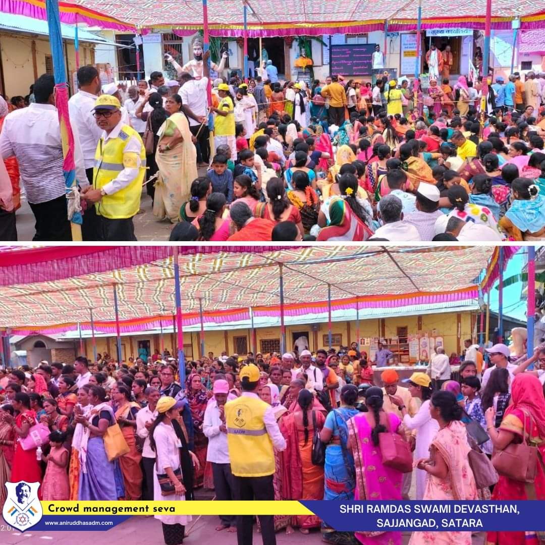 aniruddhasadm's tweet photo. At the request of the temple authorities, @aniruddhasadm is offering #CrowdManagement Seva at Shri Ramdas Swami Devsatan, Sajjangad at Satara on the occasion of Dasnavmi Utsav.
#AADM
#Dasnavmi  #Sajjangad 
#Satara
#CrowdControl #DevotionalService  #DisasterManagement https://t.co/pHGaFBWTah