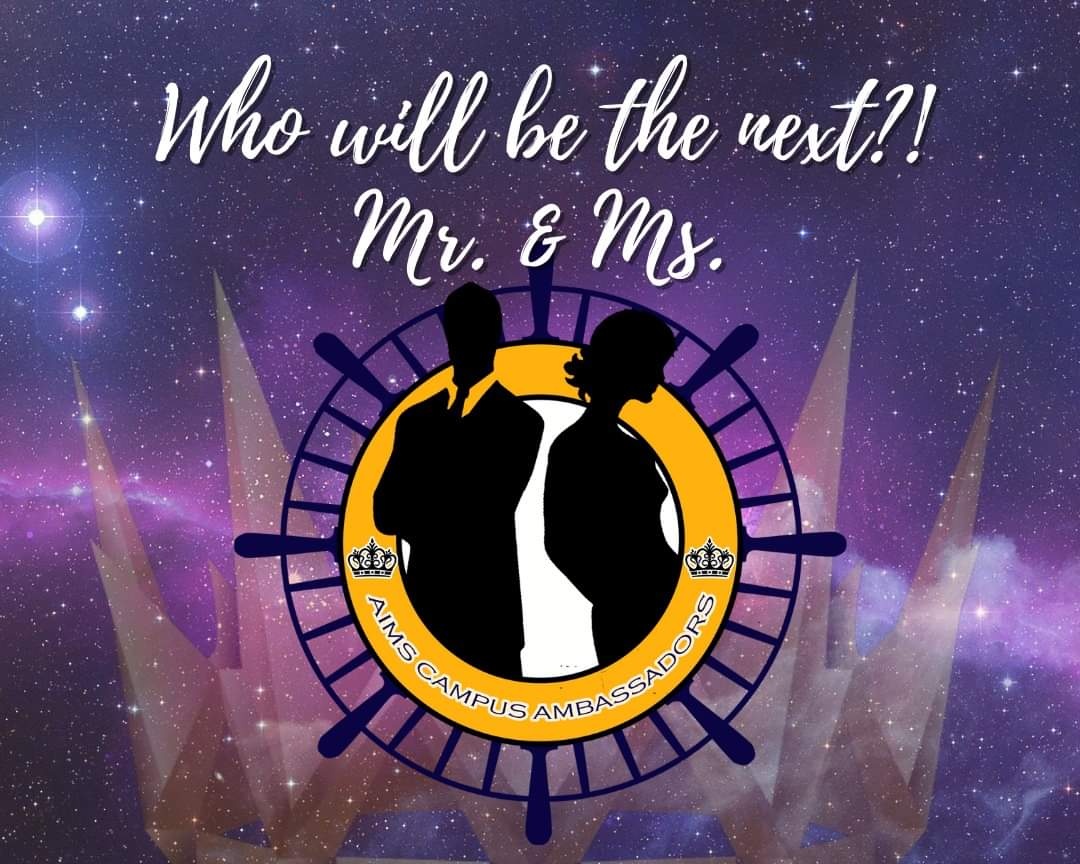 Who will be the next?!?

Mr. & Ms. AIMS 
Campus Ambassadors

#AIMS #ExperienceAIMS #AIMSyan
#WeAreAIMS #AIMSpowered #TatakAIMS 
Achievement • Integrity • Mastery • Service