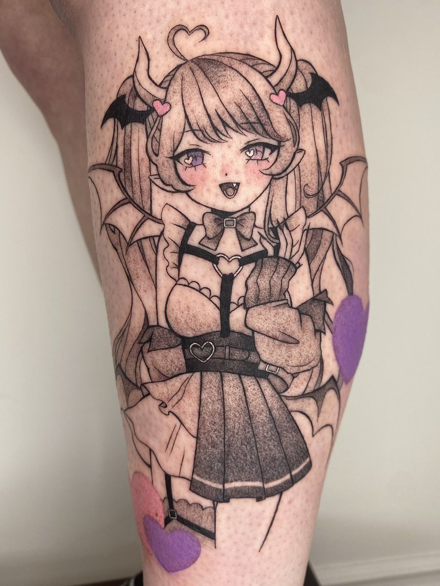 parkiipart's tweet photo. I got to tattoo ironmouse today!!! I’d love to tattoo more vtubers! 💕💜 #ironmouseart https://t.co/dFbMuwwi2X