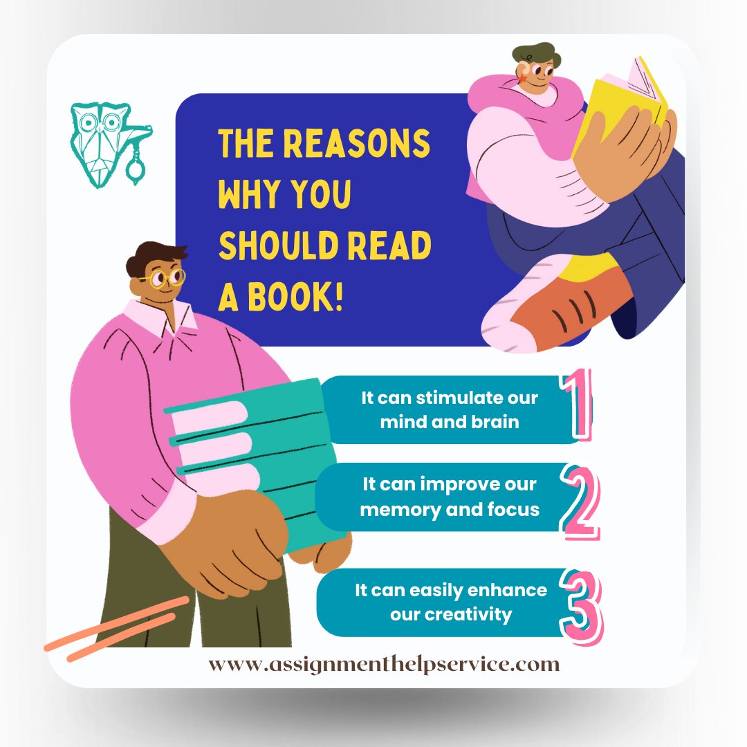 Have you ever thought why reading is important? Reading can help you stimulate your mind and brain. Improving memory and focus and enhancing your creativity.
#assignmenthelpservice #reading #readinghelp #creativity #learning #studenttips #readeveryday #reader #student