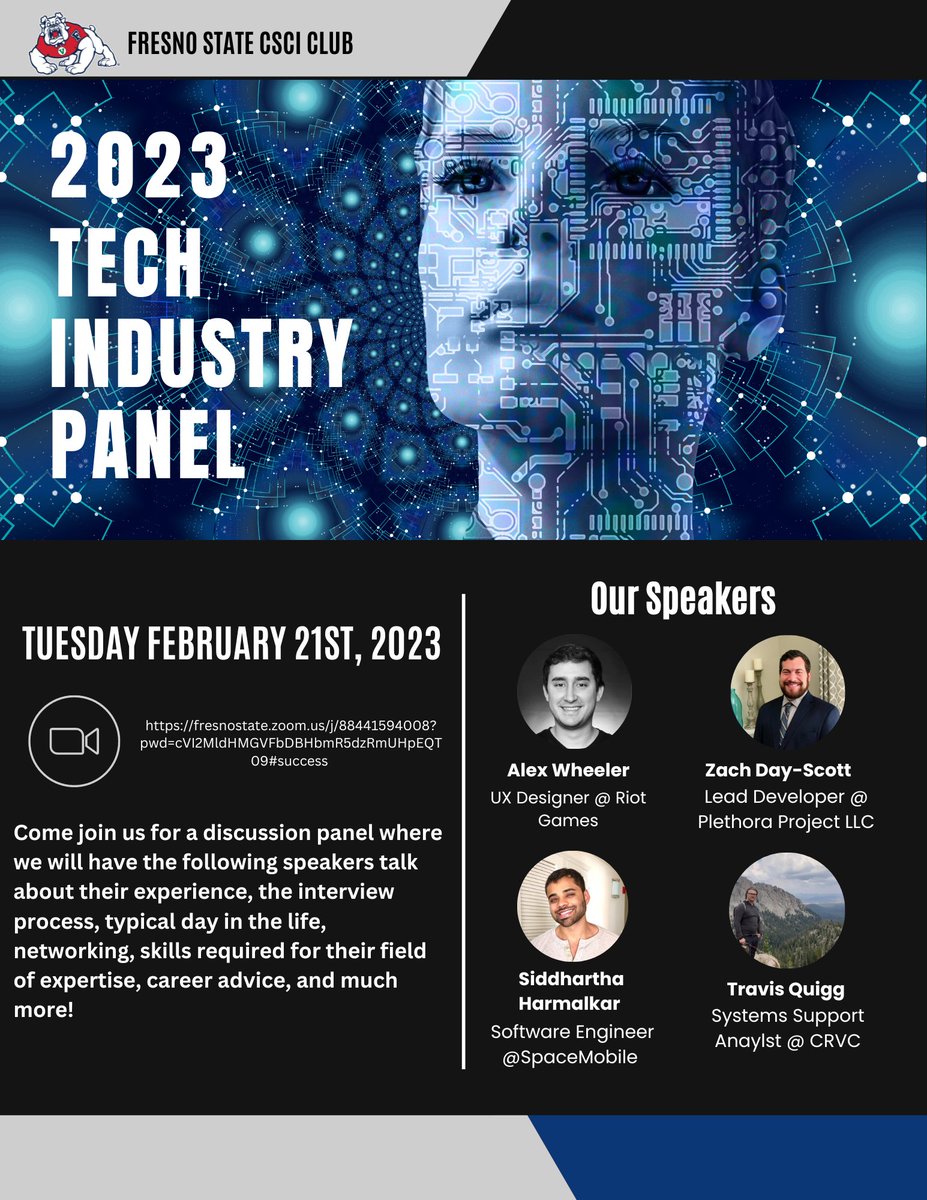 ClubCsci's tweet photo. Still exploring careers in tech?, Still don't know what field to go into in tech? Come and join us to learn more about speaker experience in the tech industry that can help you figure out what you’re looking for. Zoom link is pasted down below! https://t.co/b1BcU46MHU