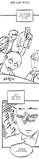 68화에서 송실장님이 한유진 노려보는 게 사실 귀여운 거 좋아하는 성격이라 피스 보여달라고 부탁하고 싶어서 그런 거 아니냐는 댓글 보고 황순정 선생님 풍으로 날조한 것 