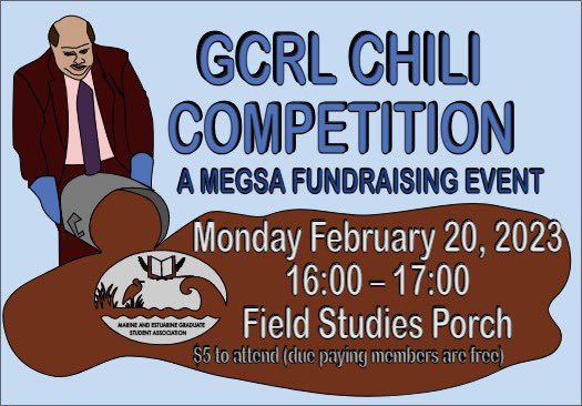 ASubunit's tweet photo. Don’t be a Kevin (iykyk). Make sure you come support the annual MEGSA competition on February 24, 2023 from 4-6PM on the field studies porch! If chili isn’t your thing dips of any variety are welcome 🌶 https://t.co/95ekyi3fgx