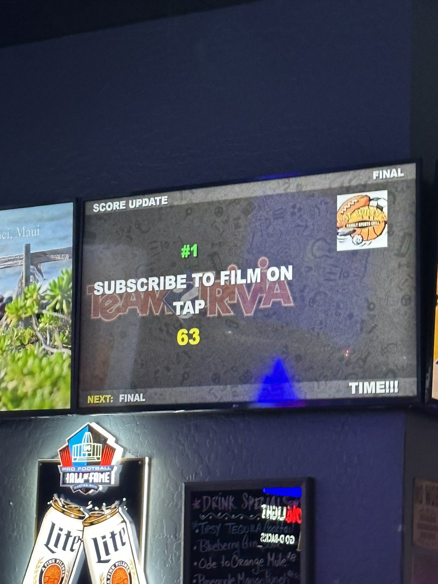 DJindoian's tweet photo. If your trivia team name isnโt supporting your friends podcast are you doing it right?
Survivor is reeeeeeaaaady! ๐ช๐ฝ๐ฝ๐ช๐ฝ
#Trivia4Life #Schmoedown #filmontap @FilmOnTap @TomChatalbash @PL_BandAid @galleghost https://t.co/V9Nb90u4BF