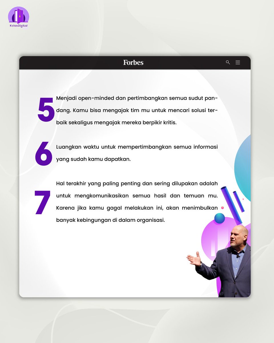 kelasdigital_id's tweet image. Kemampuan critical thinking sangat penting buat kamu kuasai kalau kamu mau menjadi seorang pemimpin. 

Simak konten di atas untuk bisa mengembangkan kemampuan tersebut, ya!

#KelasDigital #LearningSharingCollaborate #LifetimeLearning