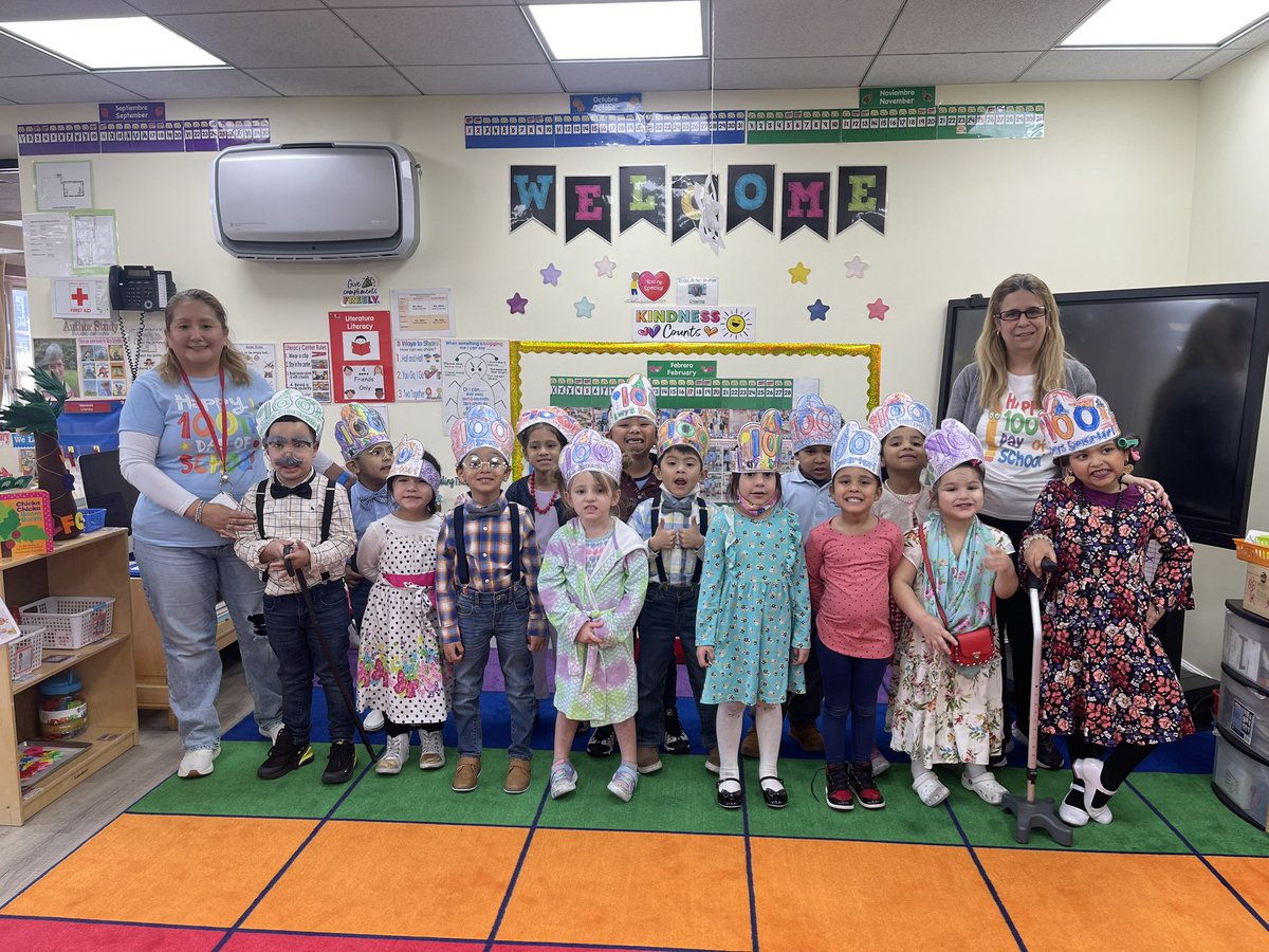 BrightToo5's tweet photo. Happy 100th Day Of School from Ms. Rosa and Ms. Alina’s Class! https://t.co/ONSRq5clad
