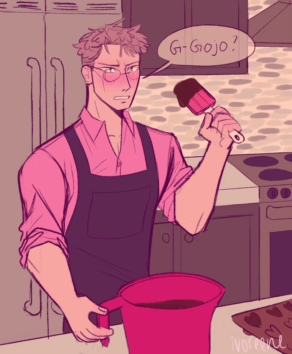 ivoreene's tweet photo. local man gets caught making homemade chocolates for his boyfriend

#jjk #JujutsuKaisen #nanago https://t.co/5bwiJp5HaK