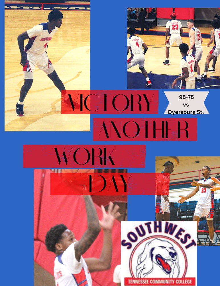 SouthWest Tennessee CC Men’s Bball🏀 (@swtncc_menbball) on Twitter photo 🪜Great TEAM Victory tonight against Dyersburg State 91-75.
Let’s continue to Trust the Process! One game at a time!!
<a href="/Nickgotfanz_/">Nick Woodard</a> 22Pts; 4Rbs
<a href="/GabeKincy/">Gabe Kincy</a> 21Pts; 4A; 5 Rb
<a href="/MasonMatthews32/">Mason</a> 7Pts; 13Rb
<a href="/RealYeahhSauce/">DeCoreio Smith</a> 13Pts; 8Rb
<a href="/jaygotshifts/">JT1</a> 21Pts;4A; 3Rb;2Blk
#SaluqisHoops 📚🏀 🪜Great TEAM Victory tonight against Dyersburg State 91-75.
Let’s continue to Trust the Process! One game at a time!!
<a href="/Nickgotfanz_/">Nick Woodard</a> 22Pts; 4Rbs
<a href="/GabeKincy/">Gabe Kincy</a> 21Pts; 4A; 5 Rb
<a href="/MasonMatthews32/">Mason</a> 7Pts; 13Rb
<a href="/RealYeahhSauce/">DeCoreio Smith</a> 13Pts; 8Rb
<a href="/jaygotshifts/">JT1</a> 21Pts;4A; 3Rb;2Blk
#SaluqisHoops 📚🏀