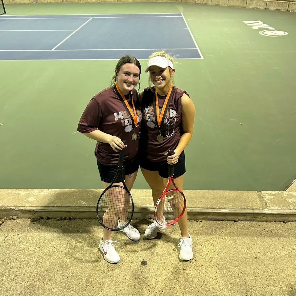 MillsapTennis's tweet photo. After a LONG DAY of Tennis, competing against 15 other schools, #MillsapTennis brought home a good amount of hardware!
Kelsey &amp; Claire Ground - V CHAMPIONS - GD
Jayden M - V Consolation 3rd GS
Rylee A &amp; Charley C - JV - 3rd GD

Andi H &amp; Bryson T- MD -Varsity Consolation Champions https://t.co/pKgr35kAtH