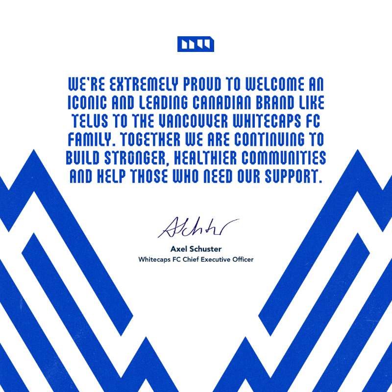 WhitecapsFC's tweet photo. Welcome to the family, @Telus. 🐐

#VWFC | #TogetherWeDare