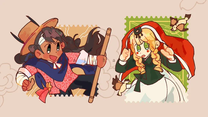stickers for ! preorders are open now - i drew the assistant girls in various korean folktales. see if you can guess them! 