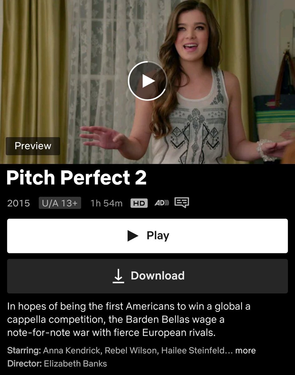 CinemaRareIN's tweet image. New arrivals on @NetflixIndia..

#PitchPerfect (2012)
#PitchPerfect2 (2015)
#PitchPerfect3 (2017)
