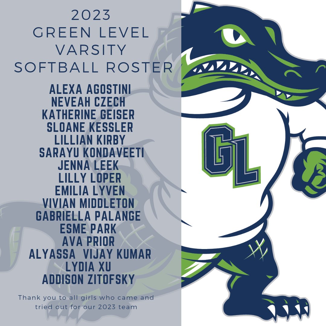 🚨Announcement🚨 
2023 GL Varsity Softball Roster