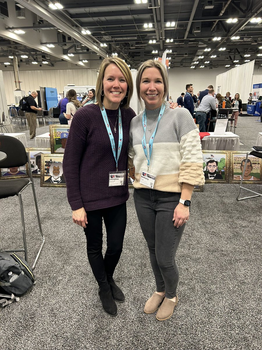 cmdanhoff's tweet photo. First #AR #VR playground @OhioEdTech! Thank you @BethanyFoos for helping out and #VisionsVR for lending us your @VictoryXR Civil Rights AR posters! #ARVRinEdu #OETC23 @mergeedu @MetaQuestVR @PrismsOfReality @quivervision @Clever_Books @NorthPointESC #NPwinning2223 https://t.co/SbeybTjjAq