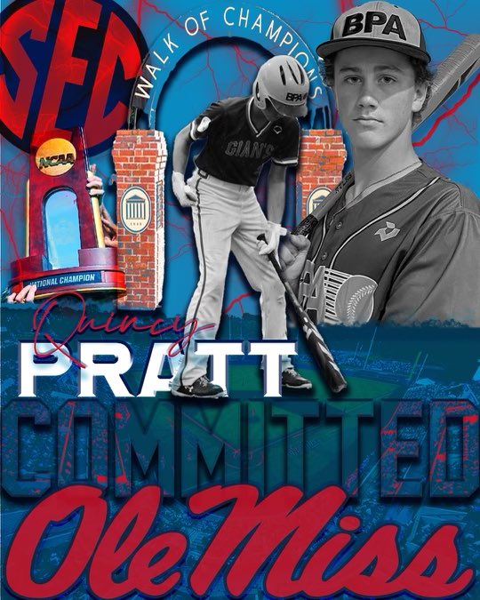 Quincy Pratt (@quincypratt9) on Twitter photo Extremely thankful for the opportunity to play baseball and go to school at Ole Miss. Thank you Coach Jared Sandler <a href="/BPAtravelball/">BPA Baseball</a> Coach McMinn <a href="/McMinnChris/">Chris mcminn</a> Coach Jamell Newson @NewsonJamell <a href="/OleMissBSB/">Ole Miss Baseball</a> <a href="/GIANTSYALOBUSHA/">Yalobusha Giants / BPA Mississippi 🇺🇸</a> <a href="/GetFarmStrong/">“THE FARM” Athletic Training-Oxford, MS 🇺🇸</a> <a href="/BoosterChief/">Chief Baseball Booster Club 🇺🇸</a> and my family: Extremely thankful for the opportunity to play baseball and go to school at Ole Miss. Thank you Coach Jared Sandler <a href="/BPAtravelball/">BPA Baseball</a> Coach McMinn <a href="/McMinnChris/">Chris mcminn</a> Coach Jamell Newson @NewsonJamell <a href="/OleMissBSB/">Ole Miss Baseball</a> <a href="/GIANTSYALOBUSHA/">Yalobusha Giants / BPA Mississippi 🇺🇸</a> <a href="/GetFarmStrong/">“THE FARM” Athletic Training-Oxford, MS 🇺🇸</a> <a href="/BoosterChief/">Chief Baseball Booster Club 🇺🇸</a> and my family: