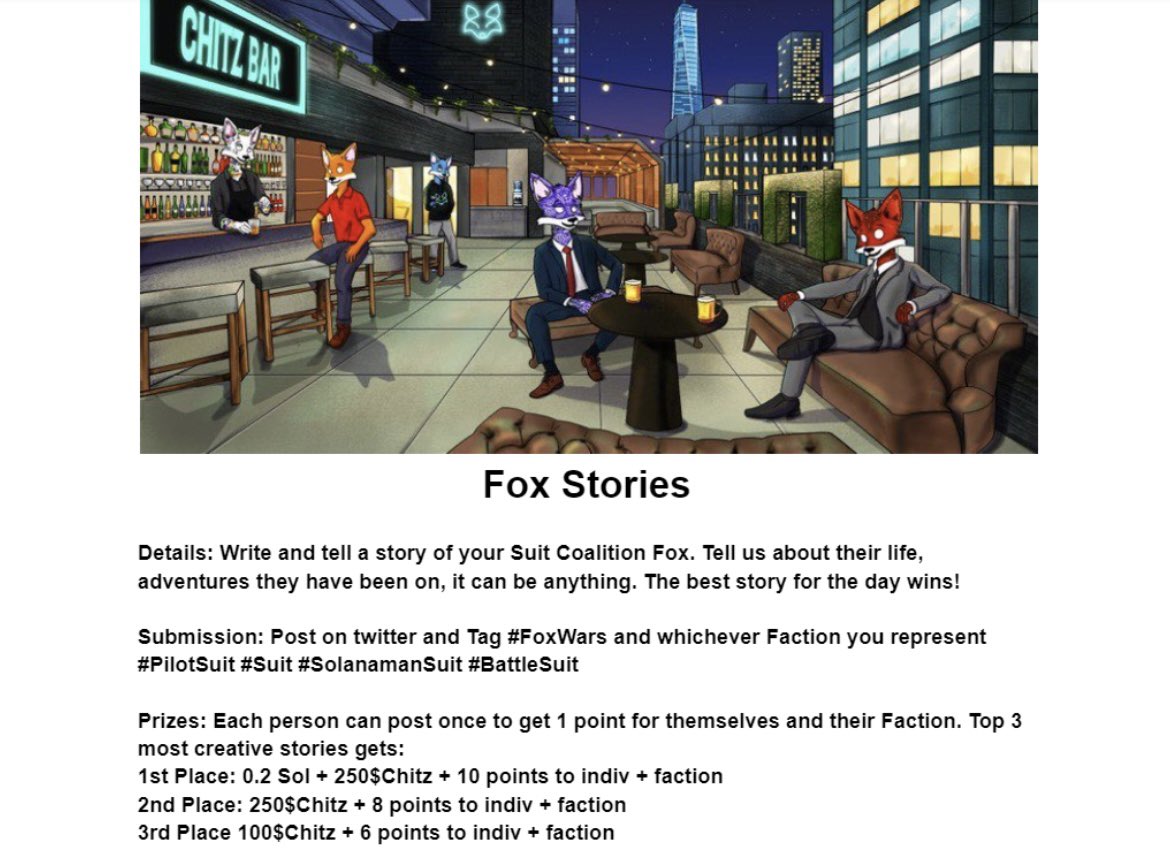 SuitCoalition's tweet photo. 4th challenge of the Week Fox Stories
Be sure to also tag @SuitCoalition so no entries get miss!!!
#FoxWars https://t.co/oWcYJi6vc5
