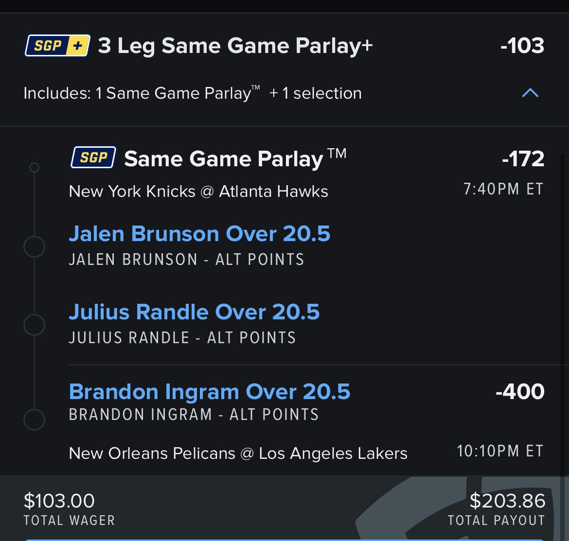 NJboyzsports's tweet image. 🚨100k challenge 🚨
Day 1 Step 1 
LETS GET IT !!
#gamblingtwitter #100kChallenge #NBA #jerseyboyz #basketballbets #sportsbettingtwitter #FreePicks #FreePlays