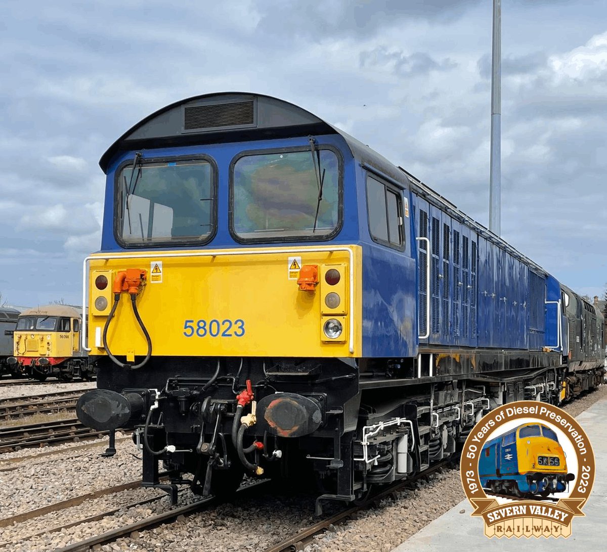 Your first Spring Diesel Festival guest! Class 58 No 58023 will make its first-ever appearance in preservation at the event. 

No Class 58 has been seen in operation in Britain since the withdrawal of the entire class in 2002!

Get your tickets: svr.co.uk/event/spring-d… #SVRFamily