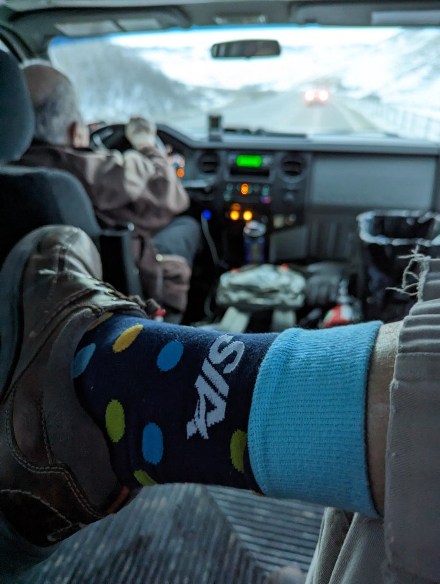 BryanSarauer's tweet photo. I figured #CdnAgDay and the @FarmFoodCareSK #AgAwareness conference trip with @saskpolytechag was a great day to wear my @SKAgrologists socks! https://t.co/eo9rboazwh