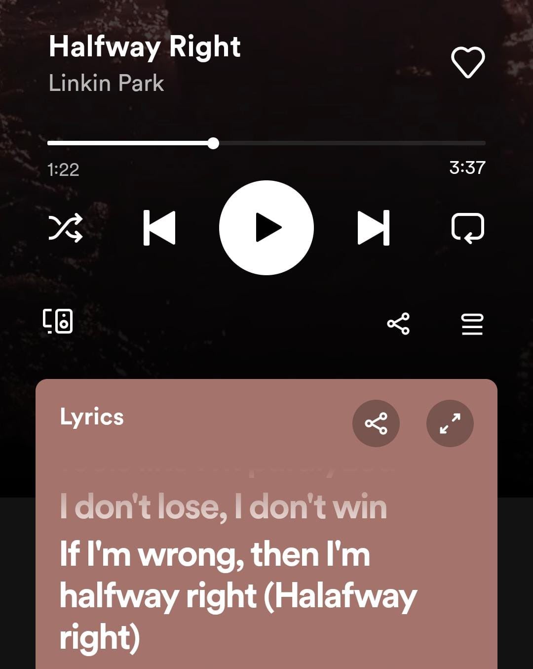 Linkin Park Association on X: I scream at myself when there's nobody else  to fight, I don't lose, I don't win, If I'm wrong than I'm *halafway*  right!  / X