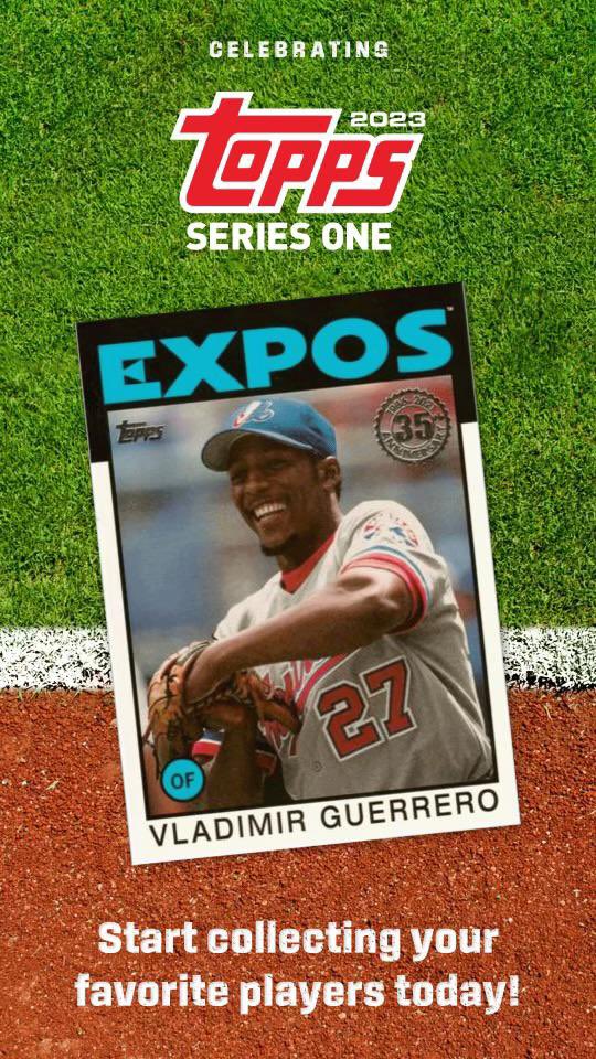 VladGuerrero27's tweet photo. It’s officially baseball season and there’s no better way to celebrate than by collecting #ToppsSeriesOne! I’m celebrating #MyToppsCard with this blast from the past! @Topps 

#VG27 #MyToppsCard https://t.co/qMJ5mdJ626