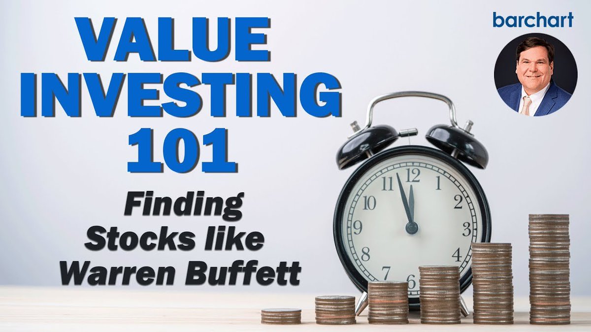 Barchart's tweet photo. Did you miss today's webinar "Value Investing 101 - Finding Stocks like Warren Buffett?"  No worries as it's now available on our YouTube Channel 

Link:  https://t.co/XzbeqfWXgB https://t.co/3do2fHTkXS