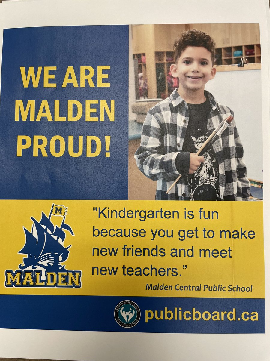 Kindergarten Open House  February 23, 5-7 pm. We are Malden Proud!