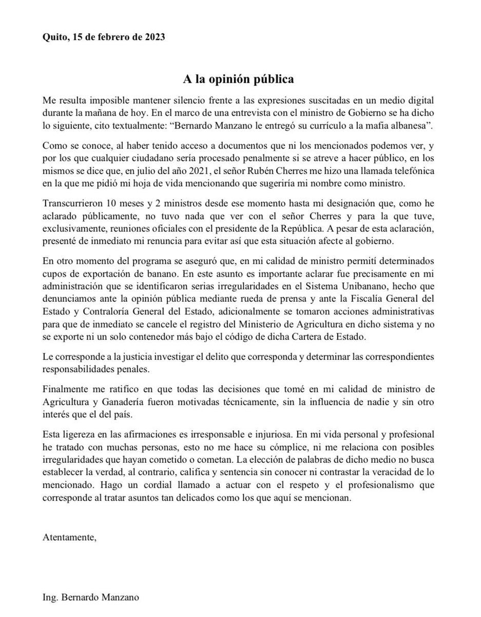 bmanzanod's tweet photo. Ante la información injuriosa publicada por un medio digital, aclaro: https://t.co/rhqCapxYo9