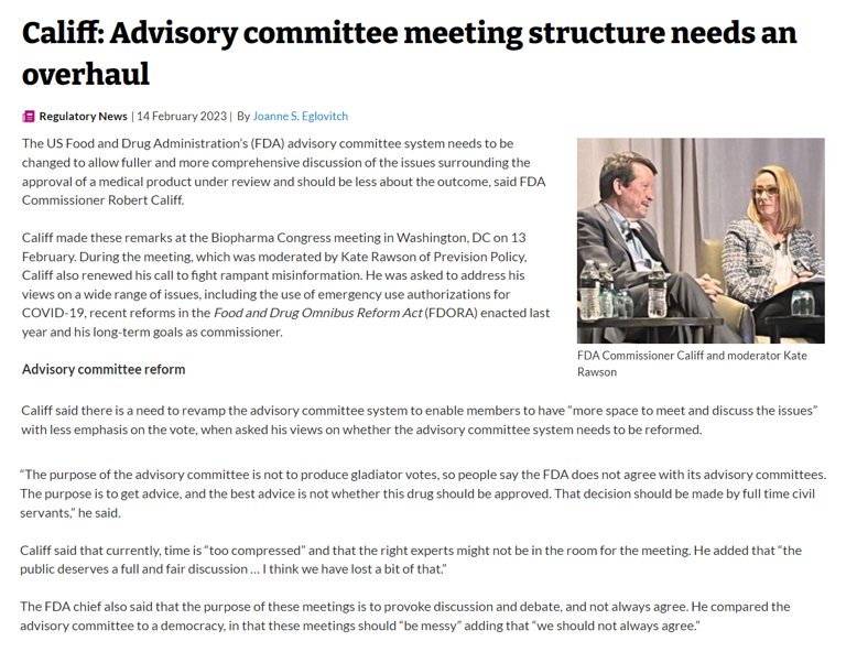 aVoice4ALS's tweet image. Thx @DrCaliff_FDA for recognizing AdComs must be overhauled.

Start w #NurOwn so people w #ALS who halted paralysis or regained function are allowed to testify, along w their world renown #neurologists. Their #RealWorldEvidence is probative.

raps.org/news-and-artic…
@RepAnnaEshoo