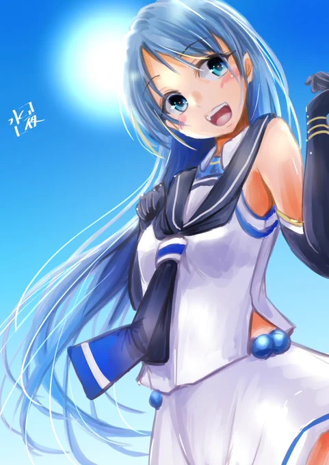 #見た人も無言で青いものをあげる 