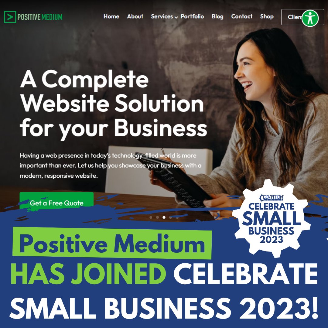 Positive Medium believes that every small business deserves affordable access to an online presence. Visit their booth at our Celebrate Small Business event on February 28th! Save your plate here: conta.cc/3HHYONK