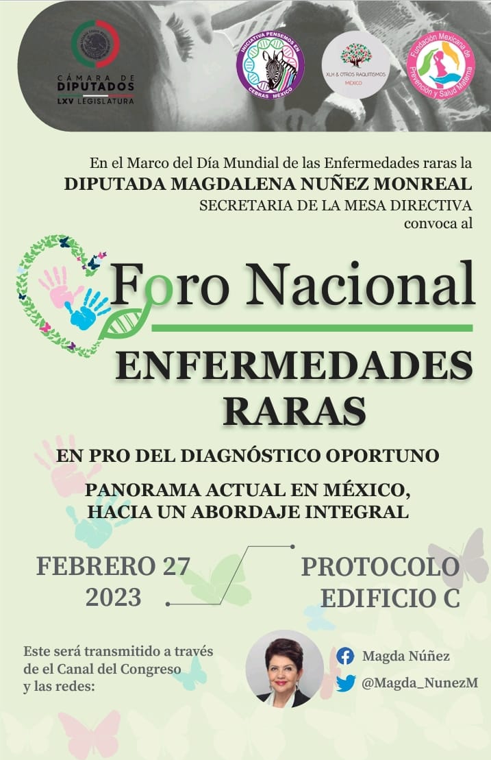 📢<a href="/PCebras/">Pensemos en Cebras México</a> <a href="/xlhmexico/">XLH & Otros Raquitismos México</a> y <a href="/prevencionmujer/">Mujer México</a> Organizan e Invitan a seguir la transmisión al: 👉Foro Nacional de Enfermedades Raras en Pro del Diagnóstico Oportuno: Panorama Actual en México, Hacia un Abordaje Integral. Agradecemos a nuestra Aliada la Dip. <a href="/Magda_NunezM/">Magda Núñez</a>