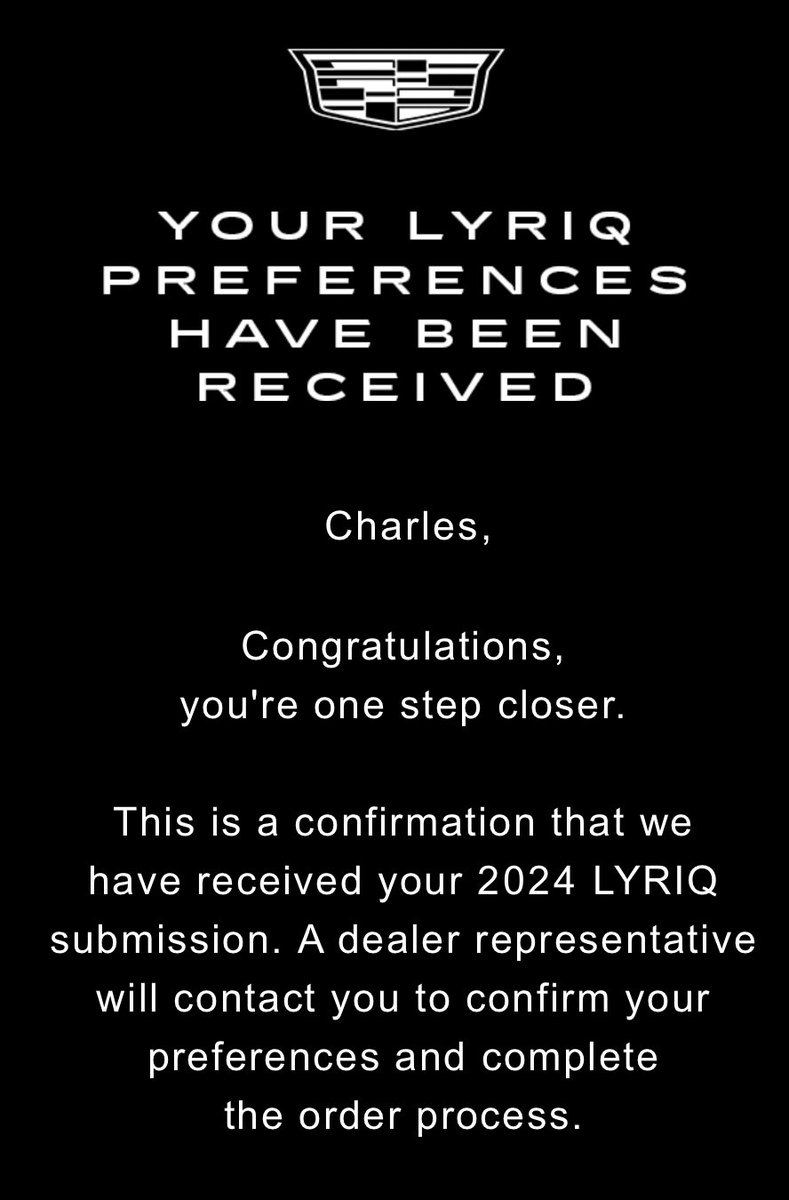 chasylee's tweet image. One step closer to replacing Tesla with @Cadillac Lyriq. Hoping Emerald Lake Metallic is the right choice. When do I get it, @GM?